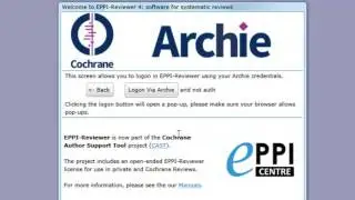 Accessing EPPI-Reviewer using your Archie credentials