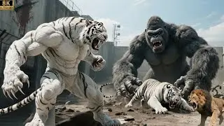 Kingkong vs the giant White Tiger  A breathtaking battle between the monster 😱 #kingkong