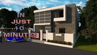 Sketchup Tutorial Drawing Modern Building In 10 Min - For Beginner