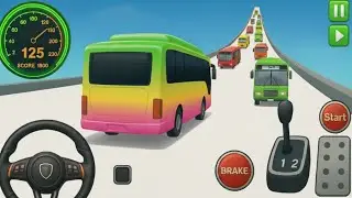 Crazy Bus Sky Ramp Rush - High-Speed Falls, Jumps & Extreme Racing - Android Gameplay