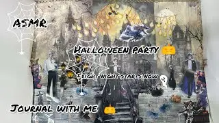 ASMR journal with me🎃| Halloween party journal theme🕸️#trending #vintage #asmr #journal #viralvideo 
