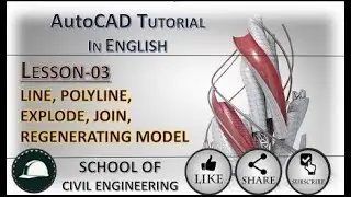 AutoCAD 2023 Tutorial In English | Learn Line, Polyline, Explode, Join, Regenerating Model command