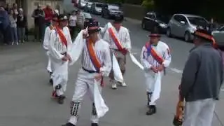 Sherborne Morrismen. Whit Monday 2016. Orange and Blue
