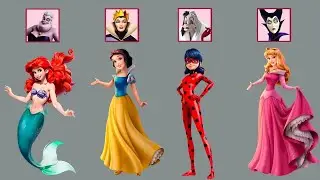 If Ariel, Ladybug & Snow White  transform into Were Disney Villains 😈| Fashion wow