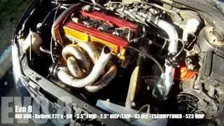Evo 8 Borg 366 Front Facing Turbo vs C5 Z06 H/I/C Vette