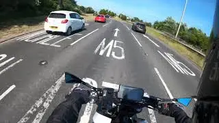 KTM Duke close call with car