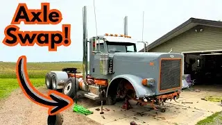 We Swapped A Disc Brake Front Axle on My Peterbilt 379! (And Lowered It)