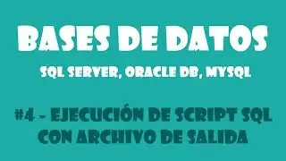 BASES DE DATOS #4 - Ejecución de script SQL con archivo de salida en SQL Server, Oracle DB, MySQL