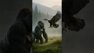 Epic Showdown: Gorilla vs Golden Eagle! 🦅✨
