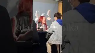a fan was too shy to look at yunjin directly and this was her reaction 😆