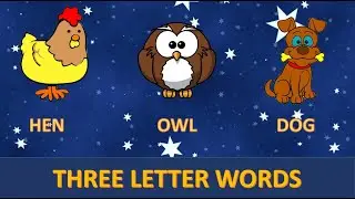 Three Letter Words with Spellings | 3 Letter Words Educational Kids Video | RSS18