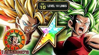 100% NEW PHY LR SSJ2 KALE + CAULIFLA LEVEL 10 LINKS SHOWCASE!!! Dragon Ball Z Dokkan Battle