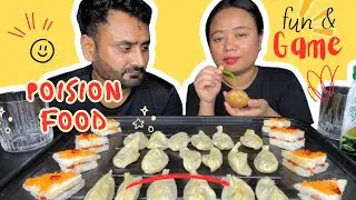 🕹️Poison Food Game CHALLENGE Plate Momo & Mini Sandwich Edition! 🥟🥪