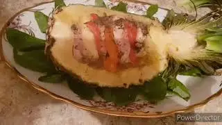 ПРАЗДНИЧНАЯ КУРИЦА В АНАНАСЕ  FESTIVE CHICKEN IN PINEAPPLE