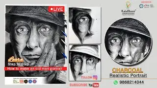 How to Draw- Old man portrait step by step for beginners- Kalabhumi fine arts institute