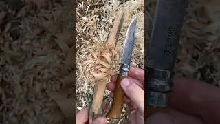 S#0075 ⚡ Opinel 8 Convex Edge Feather Stick Making Fuzz Stick Featherstick Curles Feathersticking