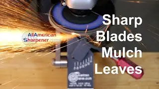 Точилка All American Sharpener готовит лезвия Gator для мульчирования к уборке листьев