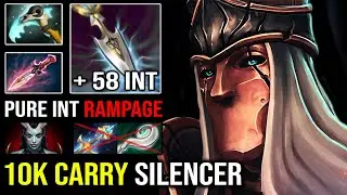 That's HOW a 10K Silencer Mid Against QOP | Brutal Rampage 1st ITEM Witch Blade +58 INT DPS Dota 2