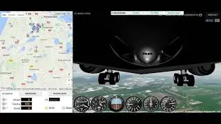 A350 Landing Amsterdam - Geofs Flight Simulator
