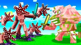 100 DEMODOG ARMY vs MINECRAFT MUTANT CREATURES!
