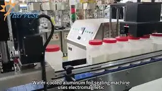 Remplissage de poudre &agrave; double t&ecirc;te, bouchage &agrave; vis, scellage par feuille d'aluminium, &eacute;tiquetage