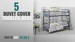 Top 10 Duvet Cover Toddler Beds [2018]: Black Vintage Design Metal Tube Twin Bunk Bed with Slant