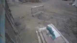 Tornado or dust devil hits building site and caught on security footage