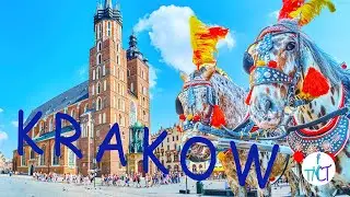 Krakow day walk, the city landmarks, Main Square, Cloth Hall, St. Mary's Basilica, Wawel Castle