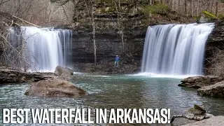 BEST Waterfall in Arkansas - CRAZY Footage! Twin Falls