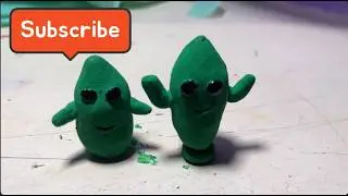PAINTING & FINISHING CUTE GREEN CLAY CHARACTERS | EASY CLAY ART