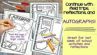 End of the Year Memory Book Last Week of School Reflections Activities