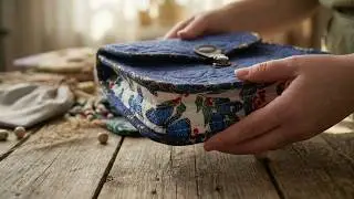 Мастерская Тётушки Осоки. СУМКА С БАБОЧКАМИ СИНЯЯ