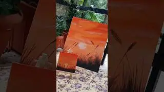 Beautiful Sunset nature painting ☀️😍 #viral #shortvideo #painting #youtubeshorts #art #nature
