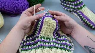Beautiful socks/slippers on 2 knitting needles without seams - even a beginner can handle it!