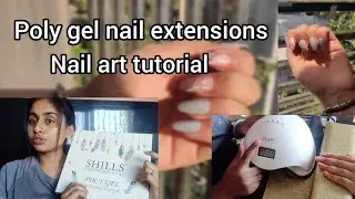 poly gel nail art tutorial | simple nail art design in kannada | @Bhavya_gowda06