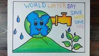 Save Environment drawing 🌿🌎 | Save Water Poster | Lifestyle for environment drawing 