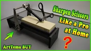 Sharpening scissors on a professional sharpener | How to Sharpen Scissors Like a Pro at Home