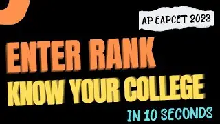 AP EAPCET 2023|| Know your College With EAMCET Rank|| EAMCET 2023||