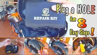 Como Usar KIT de Repara&ccedil;&atilde;o de Pneus - 8 Passos Simples - Tire Repair Kit How To Use 8 Easy Steps