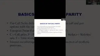 Options - intro into Put-Call Parity #videos