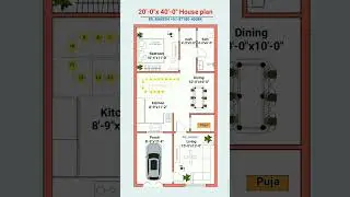 20x40 house plan #floorplan #homedesign