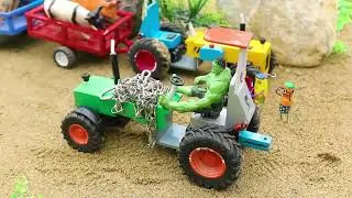DIY Mini Tractor Rebuild the Town after Earthquake | Excavator, Concrete Mixer |
