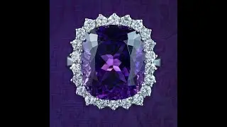 Vintage Amethyst Diamond Cocktail Ring 12ct Amethyst