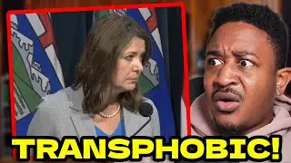 Reporters questioned Alberta Premier Danielle Smith about the new gender policy.
