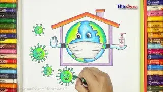 Drawing of Coronavirus | Save Earth from Corona Virus | Coronavirus Awareness Poster Drawing