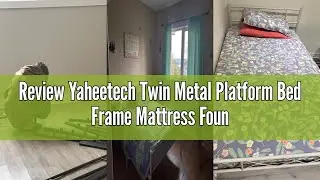 Review Yaheetech Twin Metal Platform Bed Frame Mattress Foundation with Headboard and Footboard No B