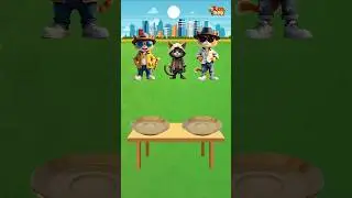 Two rich cats helping poor cat #cartoon #catlovers #shorts #funny