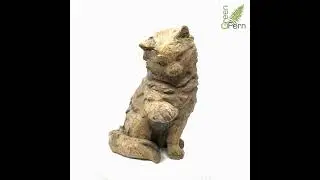 Cat indoor ornament, carved wood effect, by Elur