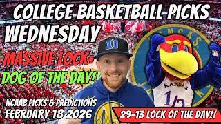 College Basketball Picks Today Wednesday 2/18/2026 | Free NCAAB Best Bets, Props, and Predictions