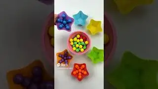 Suck the Colors ASMR | Soft Cups Color Sorting with Wood Balls & Bowl #relax